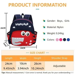 【BKK Delivery】กระเป๋าเป้เด็ก ลายไดโนเสาร์น่ารัก ใช้ได้ทั้งเด็กชาย-หญิง อายุ 3-12 ปี ความจุใหญ่ กันน้ำและ