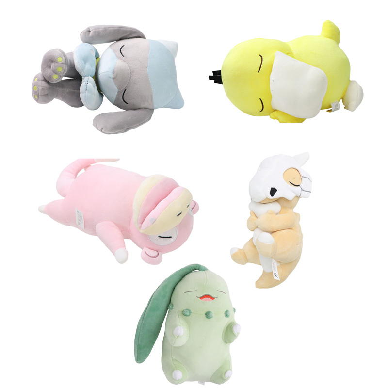 5 รูปแบบ 30 ซม.Pokemon Plush Pikachu ของเล่น Snorlax Lucario Psyduck Chikorita Marow ตุ๊กตาตุ๊กตาของ