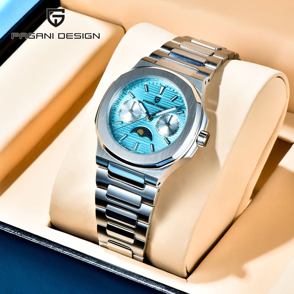PAGANI DESIGN 2025 ใหม่ผู้หญิงนาฬิกาญี่ปุ่น VX3HA ควอตซ์นาฬิกากีฬาลําลองสแตนเลส Sapphire Glass นาฬิก