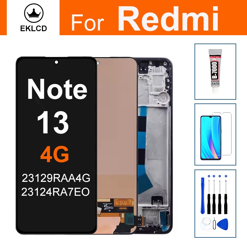 LCD สำหรับ Xiaomi Redmi Note 13 4G รุ่น 23129RAA4G และ 23124RA7EO ชุดเปลี่ยนหน้าจอแสดงผล หน้าจอสัมผั