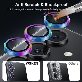 WSKEN สําหรับ Samsung S25FE กล้องหลัง Ultra HD ฟิล์มกระจก Anti-Reflection ลายนิ้วมือทนสีสวยเลนส์กล้อง Samsung S25/S24 ฟิล์มกล้อง