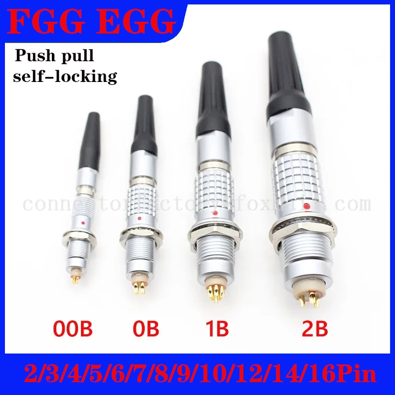FGG EGG 00B 0B 1B 2B การบินโลหะ push-pull self-locking connector ปลั๊กชายซ็อกเก็ตหญิง 2 3 4 5 6 7 8 