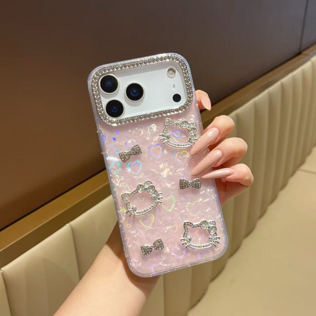 ลูกแมวลายเปลือก 3 มิติที่สวยงามเคสโทรศัพท์เข้ากันได้สําหรับ Iphone 17 16 pro max 15promax 15 15 pro 14promax 13 pro max 12 12 pro max 11 11 Iphone สวย