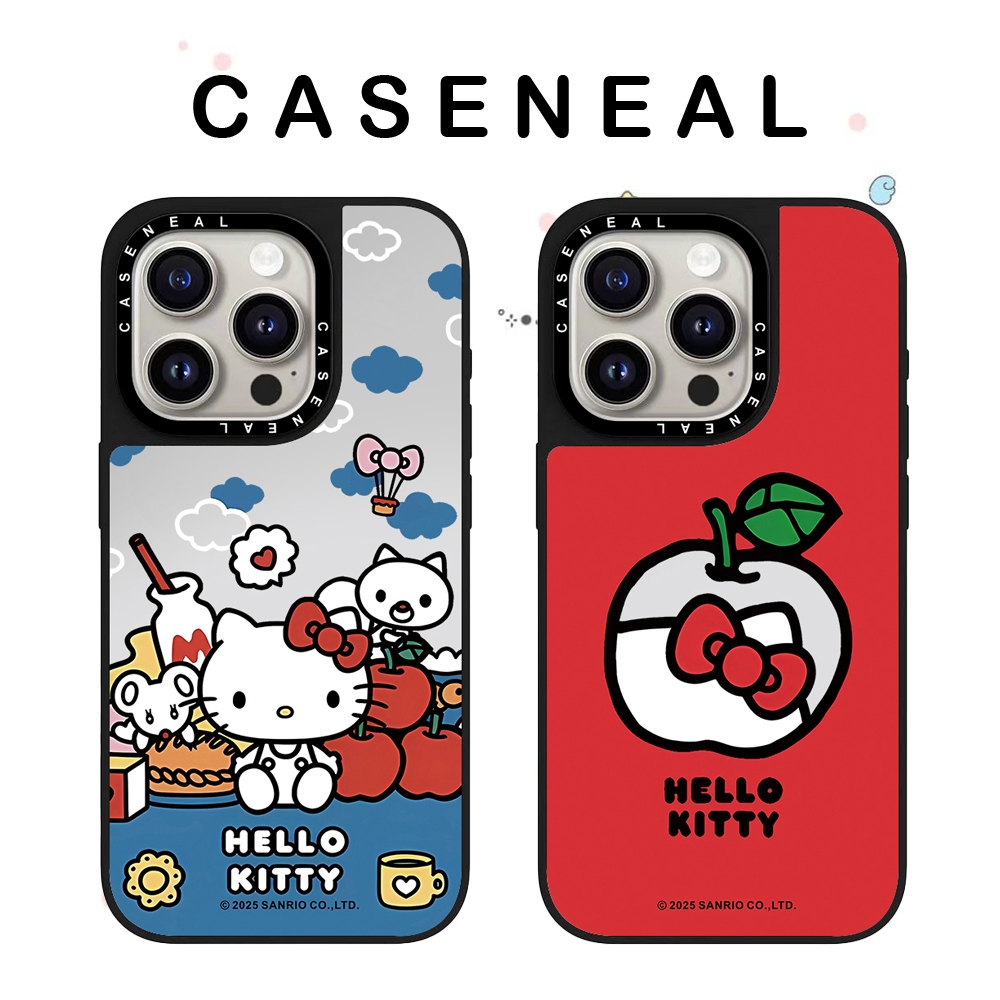 CASENEAL Apple Kitty คุณภาพสูงกระจกเคสโทรศัพท์เหมาะสําหรับiPhone 17ProMax 17pro 17 air 16promax 16 15promax 15 14promax 13 13Promaxแฟชั่นAnti Drop Hard Case