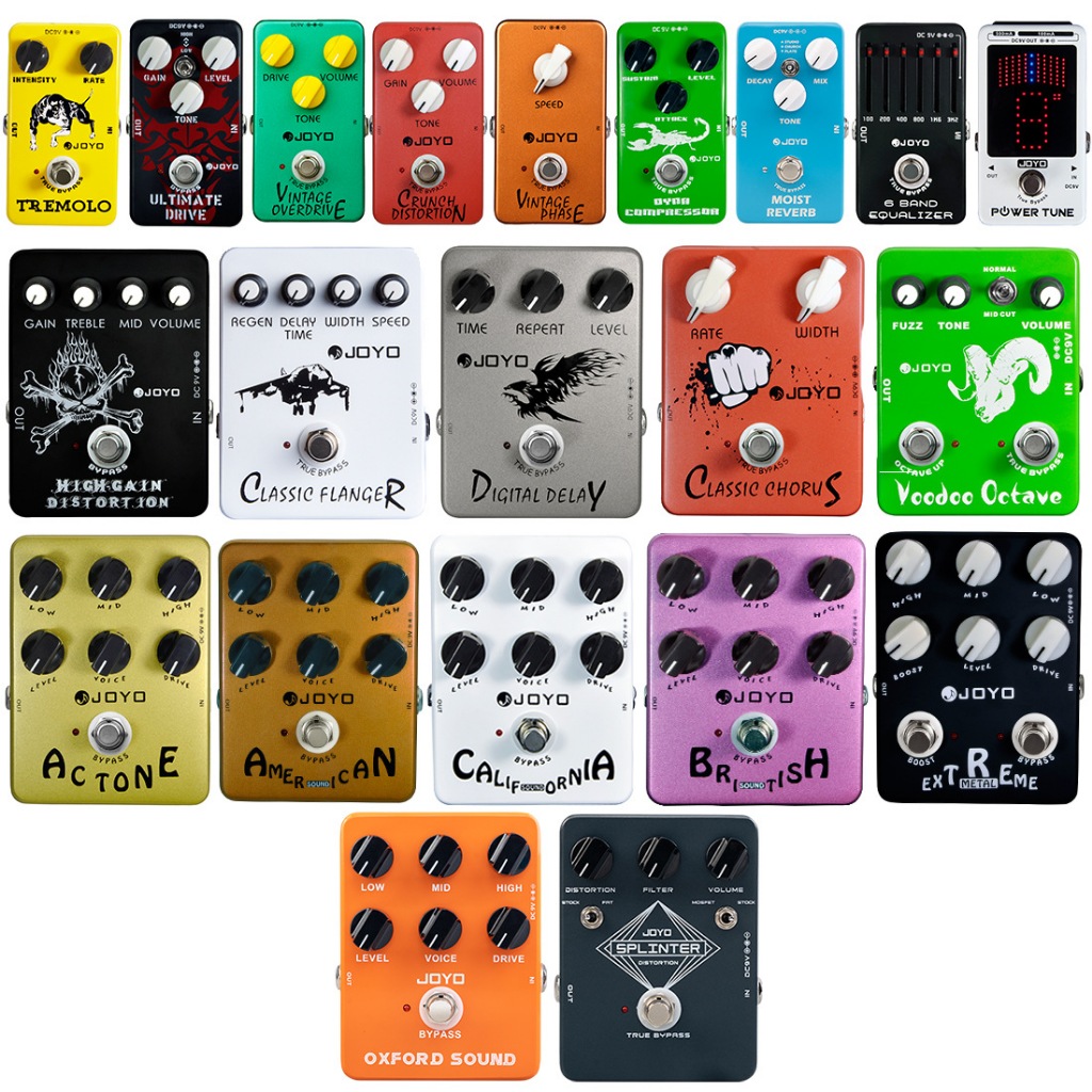 Joyo JF Series JF-01/JF-02 /JF-10 /JF-14 /JF-33/JF-34 เอฟเฟกต์เหยียบสําหรับกีตาร์ไฟฟ้า True Bypass, Distortion Reverb Overdrive Chorus Tremolo Delay Effect อุปกรณ์เสริม