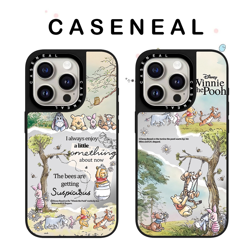 CASENEAL Forest Winnie the Pooh คุณภาพสูงกระจกเคสโทรศัพท์เหมาะสําหรับiPhone 17ProMax 17pro 17 air 16promax 16 15promax 15 14promax 13 13Promaxแฟชั่นAnti Drop Hard Case