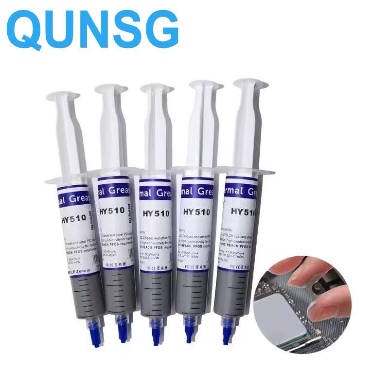 QUNSG-HY510Thermal Paste GPU การนําไฟฟ้าความร้อนคอมโพสิตจาระบีซิลิโคนชิปเซ็ต CPU Cooling