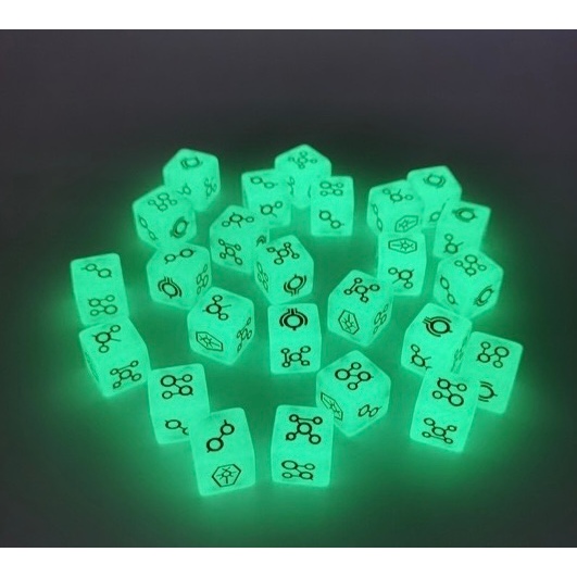 Warhammer 40k Dice Space Necromancer Luminous Dice ผสมสีเรืองแสงลูกเต๋าวิ่งกลุ่มลูกเต๋า Luminous เกมกระดานลูกเต๋า