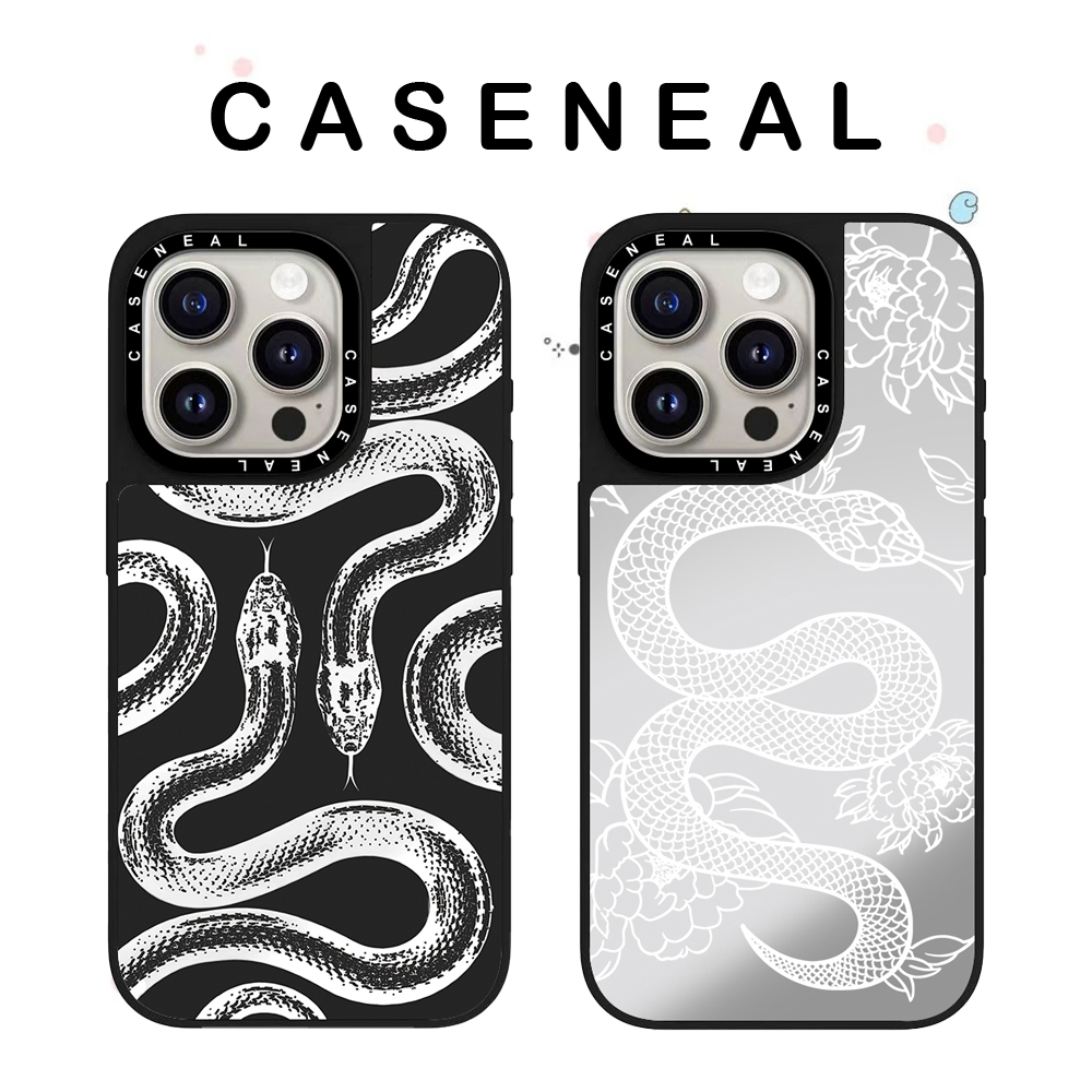 CASENEAL Snake King กระจกคุณภาพสูงเคสโทรศัพท์เหมาะสําหรับiPhone 17ProMax 17pro 17 air 16promax 16 15promax 15 14promax 13 13Promaxแฟชั่นAnti Drop Hard Case