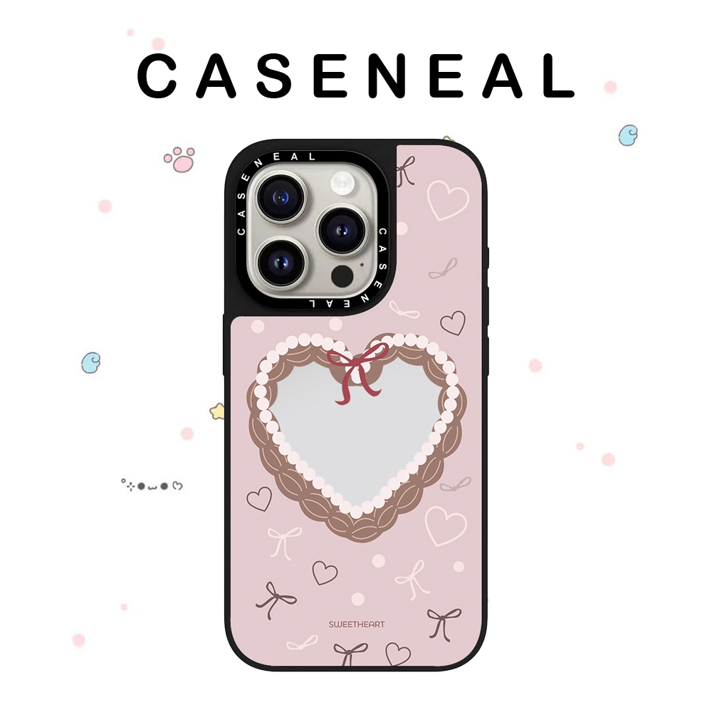 CASENEAL Loveริบบิ้นคุณภาพสูงกระจกเคสโทรศัพท์เหมาะสําหรับiPhone 17ProMax 17pro 17 air 16promax 16 15promax 15 14promax 13 13Promaxแฟชั่นAnti Drop Hard Case