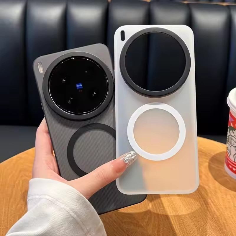 สําหรับVivo X300 Pro Mini X100 X100S X200s X200 ultraกรณีหรูหราใหม่Frostedแม่เหล็กกรณีVivo X200ultra Shellกันกระแทกไร้สายChargeกันชนFunda
