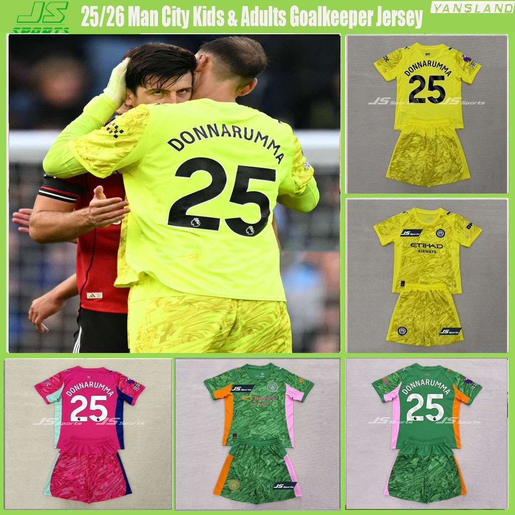 เสื้อผู้รักษาประตู ManCity Kids & Adults สําหรับ Donnarumma