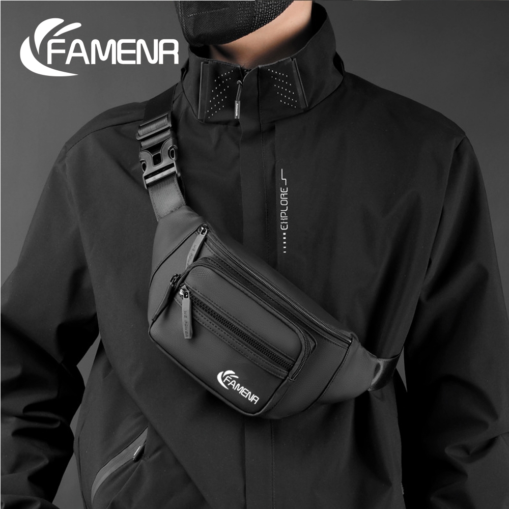 FAMENR กระเป๋าคาดอก​ กระเป๋าคาดเอว​ ผ้ากันน้ำ​ สำหรับผู้ชายและผู้หญิ​ง​ ดีไซน์​สวยน่าใช้