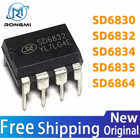 5PCS SD6834 DIP-8 SD6834 DIP SD6835 SD6832 SD6830 SD6864 ชิ้นส่วนเดิมอะแดปเตอร์ IC DIP8 LCD Power co