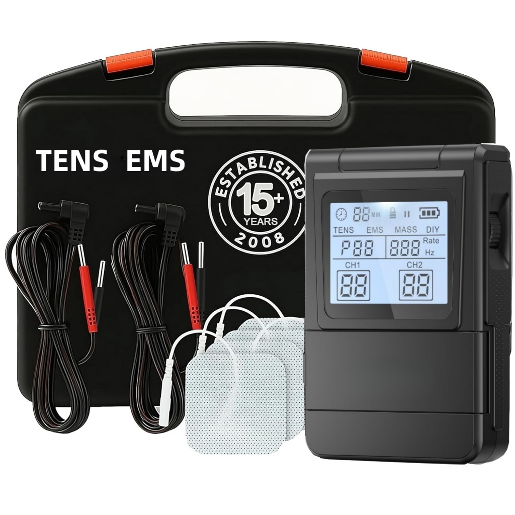Mosuker Tens Unit เครื่องกระตุ้นกล้ามเนื้อ 4 in 1 TENS EMS เครื่อง 25 โหมดรวม DIY 40 Intensities เครื่องนวดไฟฟ้า