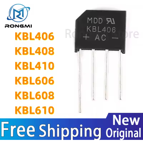 10PCS ใหม่ KBL406 KBL408 KBL410 KBL606 KBL608 KBL610 สะพานหดตัวสะพานแบนในสต็อกขายส่ง