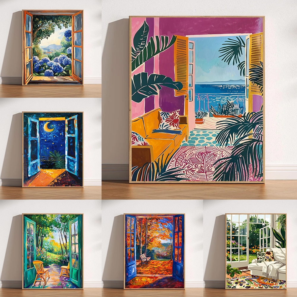 Drofe, Henri Matisse, หน้าต่างชมวิวชายฝั่ง ระบายสีตามตัวเลข, paint by number, ภาพระบายสี, ภาพวาด DIY, ภาพวาดผ้าใบ, ภาพวาดสีน้ํามัน, ภาพระบายสีตามตัวเลข, ภาพแต่งห้อง, ภาพติดผนัง