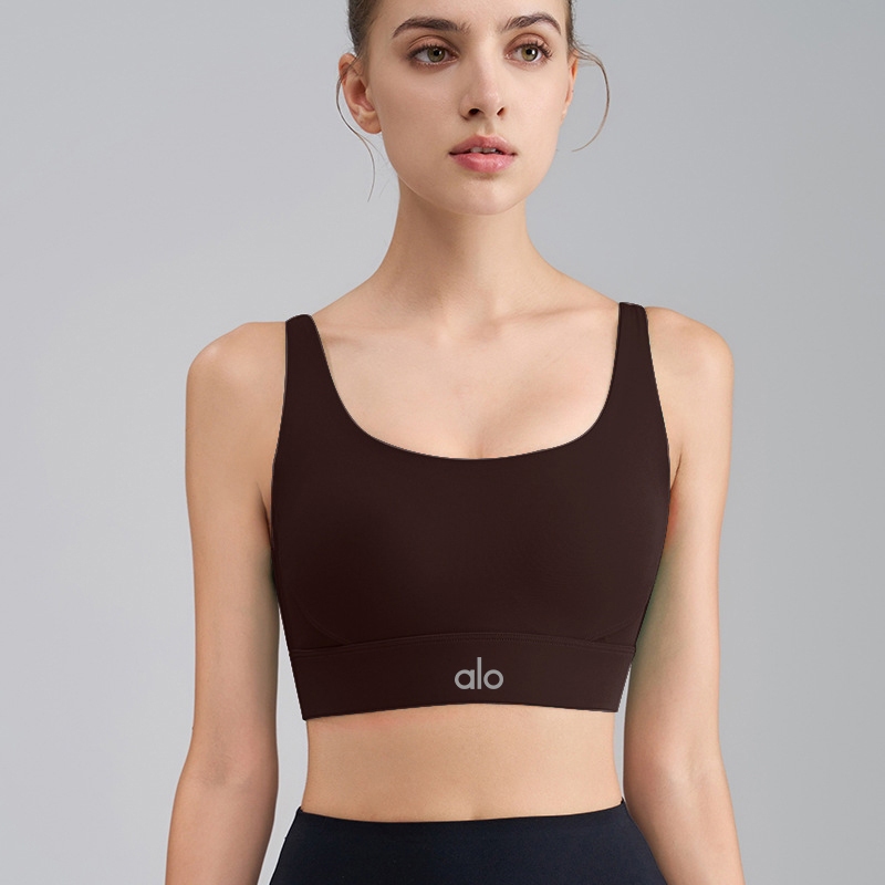ในสต็อก U-Shaped Sports Bra/เสื้อกั๊กโยคะพร้อมหัวเข็มขัดปรับได้ S-2XL
