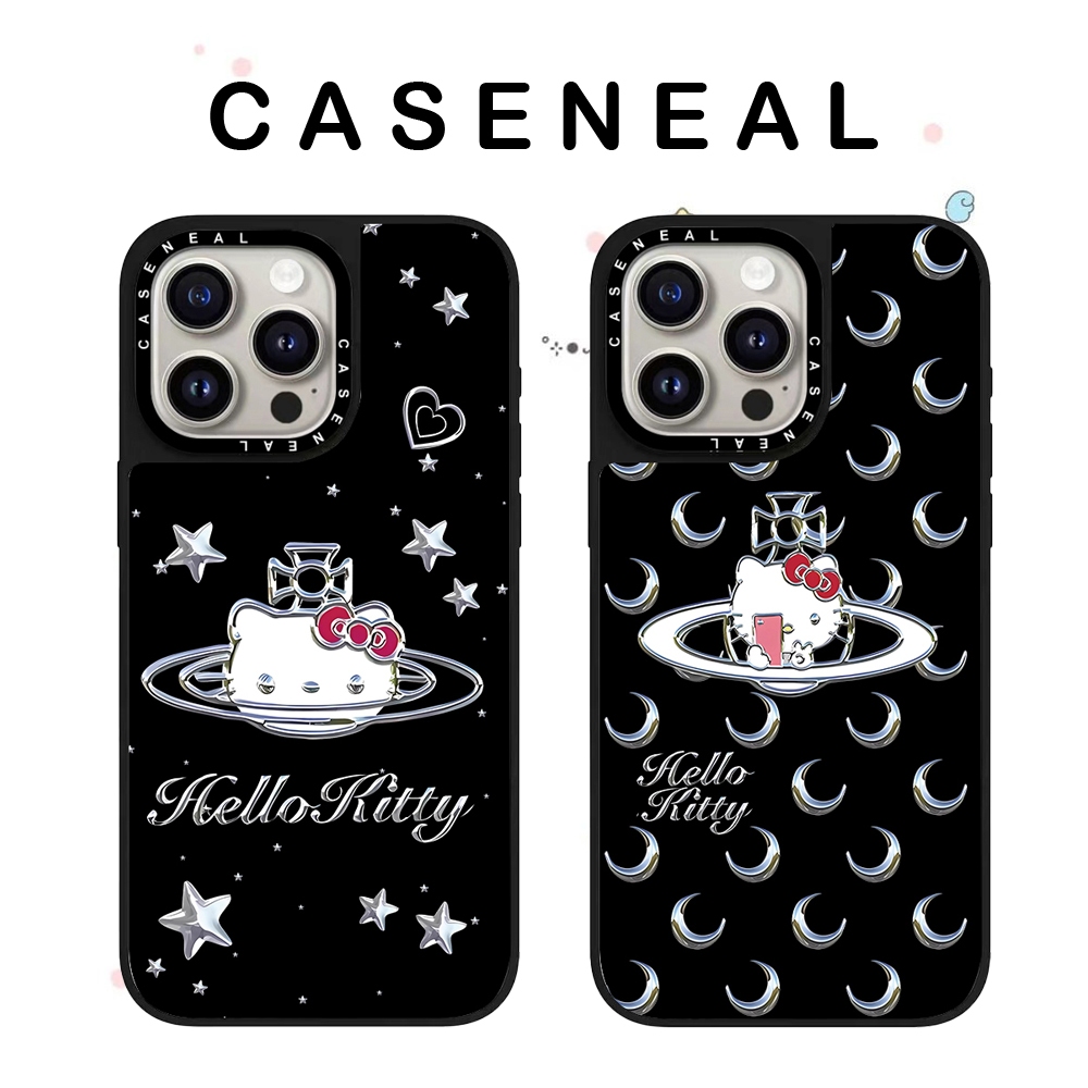 CASENEAL Space Kitty คุณภาพสูงกระจกเคสโทรศัพท์เหมาะสําหรับiPhone 17ProMax 17pro 17 air 16promax 16 15promax 15 14promax 13 13Promaxแฟชั่นAnti Drop Hard Case