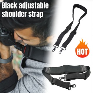 สายกระเป๋าสะพายปรับได้สีดําพร้อมตะขอคู่สําหรับ แคนนอน นิคอน …