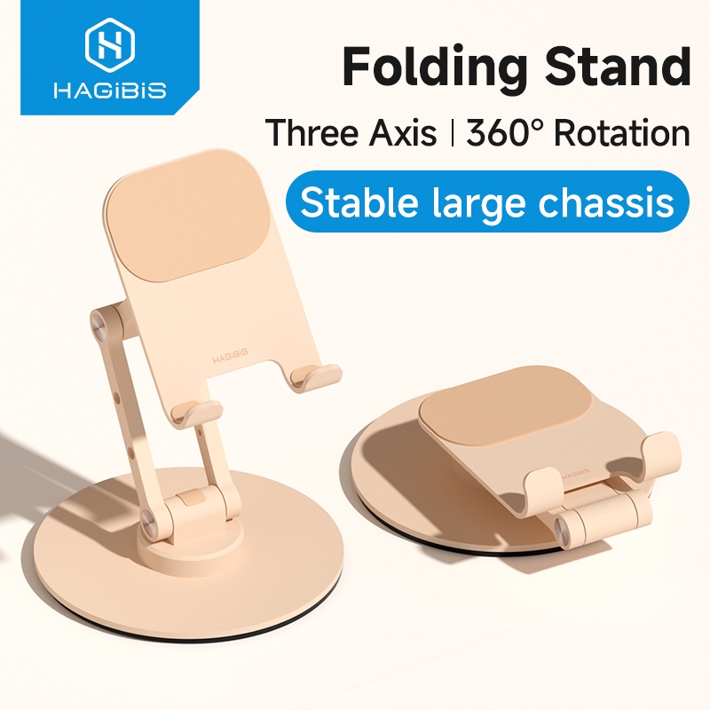 ฮากิบิส ขาตั้งแท็บเล็ตโทรศัพท์มือถือแบบปรับได้ 360° ที่วางโทรศัพท์ตั้งโต๊ะอะลูมิเนียมหมุนได้สําหรับ iPhone 17 iPad Pro Switch2