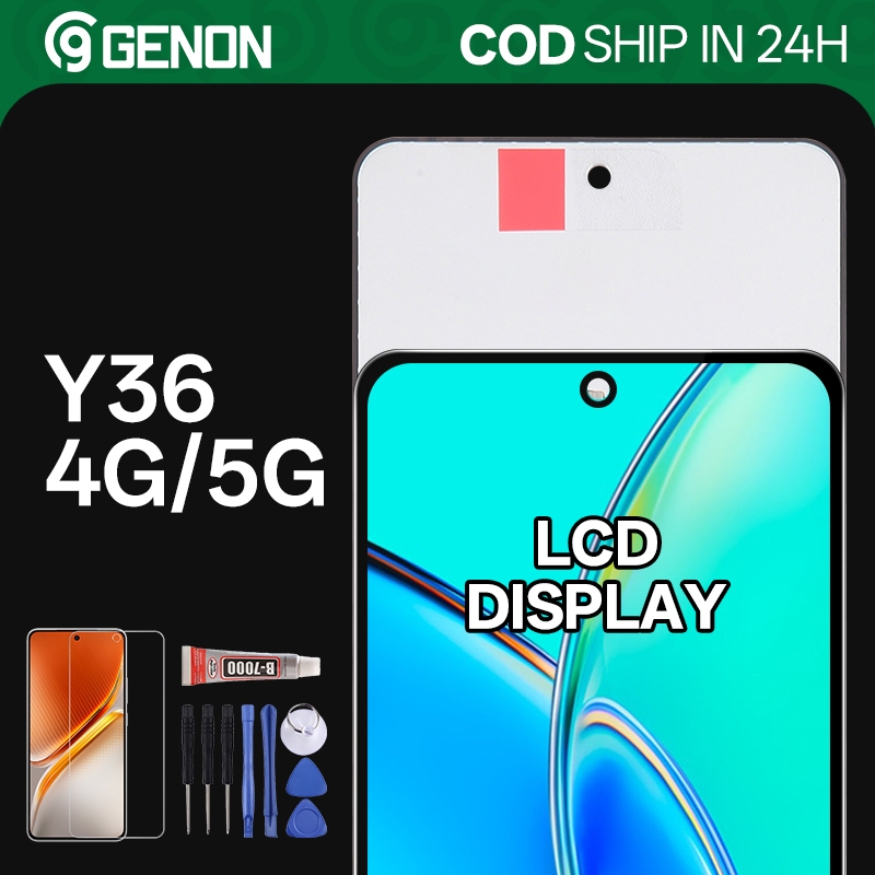 Genon IPS 90Hz LCD สําหรับ Vivo Y36 4G / Y36 5G จอแสดงผล LCD หน้าจอสัมผัสพร้อมกรอบอะไหล่ทดแทน