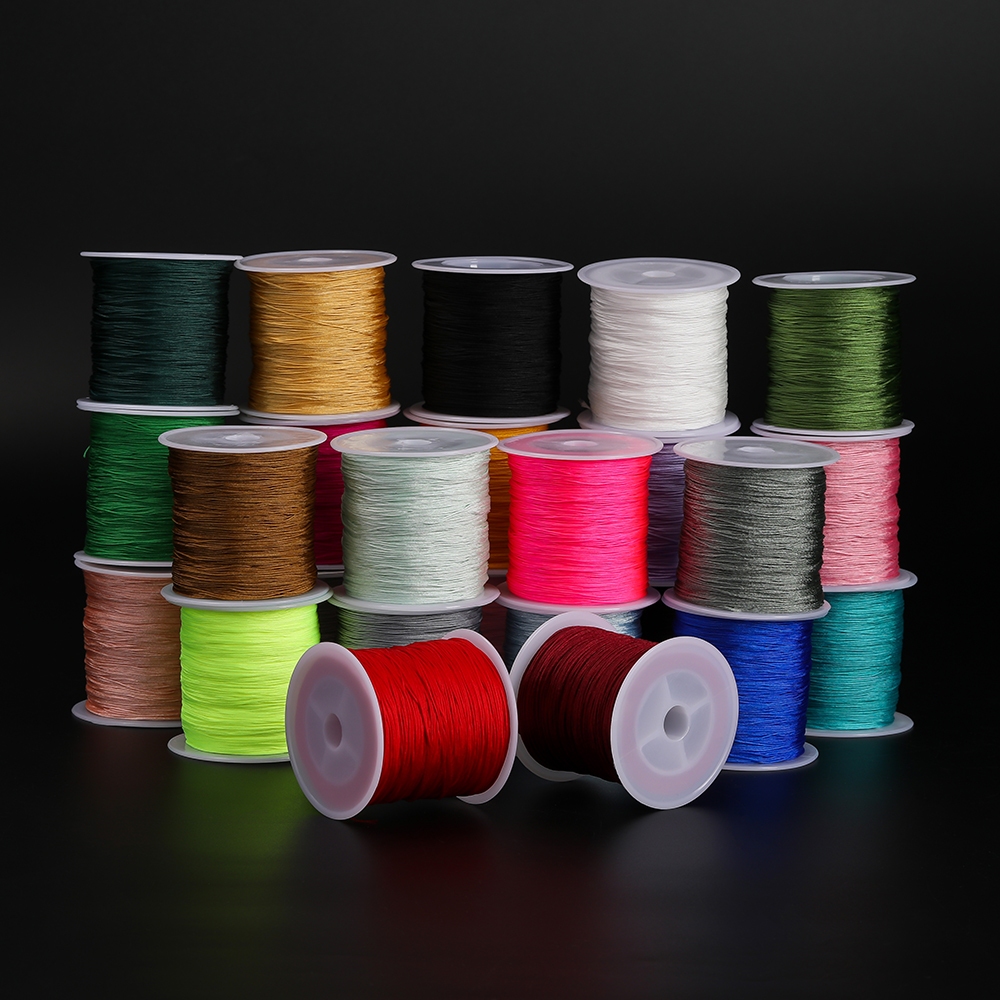10เมตร เชือกถักเบอร์ 71 ขนาด 0.4mm 24สี สําหรับ DIY ทําสร้อยคอ สร้อยข้อมือลูกปัด งานฝีมือ คุณภาพสูง ไม่ยืด