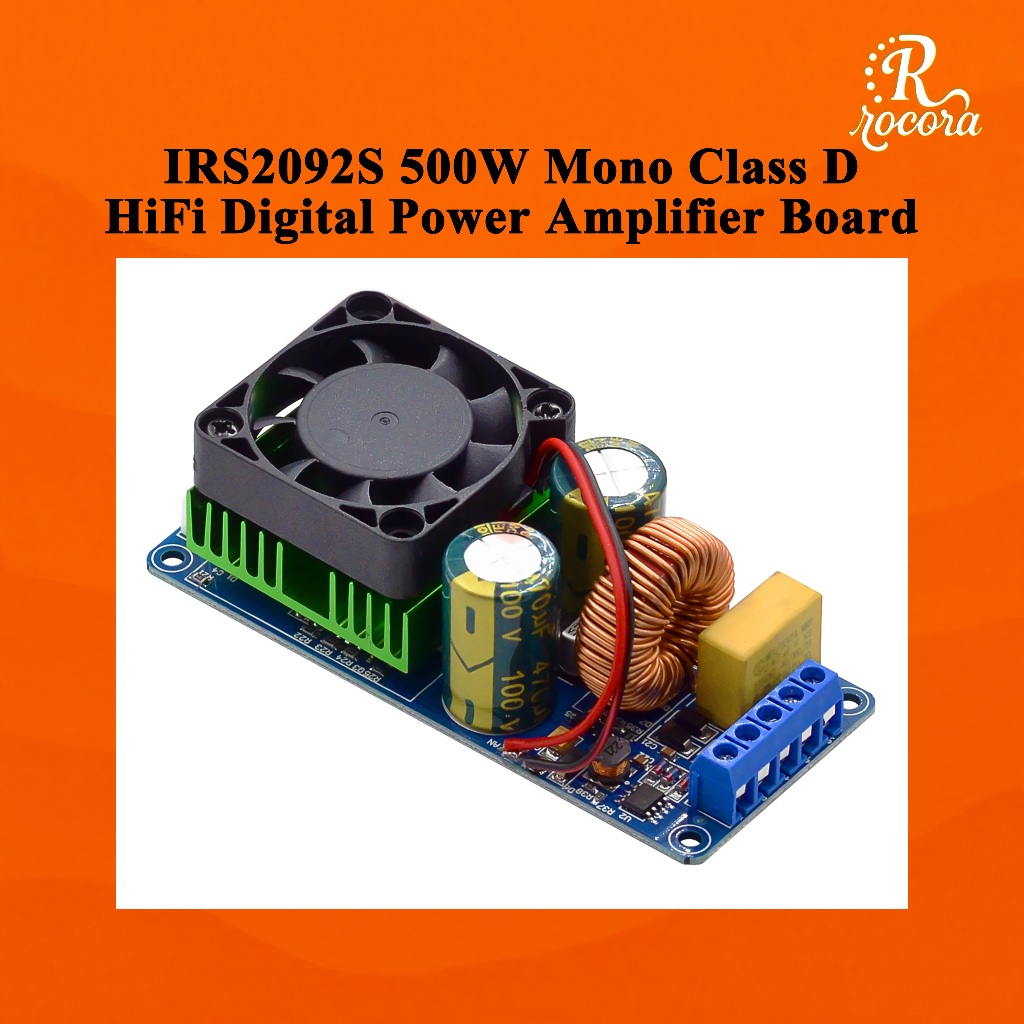 IRS2092S โมดูลแอมป์ดิจิทัล Class D กำลังขับ 500W ขยายเสียงเดี่ยว HiFi คุณภาพสูง ดีกว่า LM3886