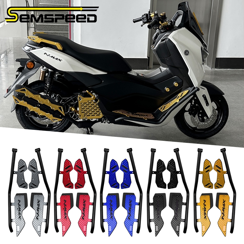 SEMSPEEDFor Yamaha NMAX 155 125 V3 2025 รถจักรยานยนต์ Footpegs Footboard Matting Crash Bar Guard กัน