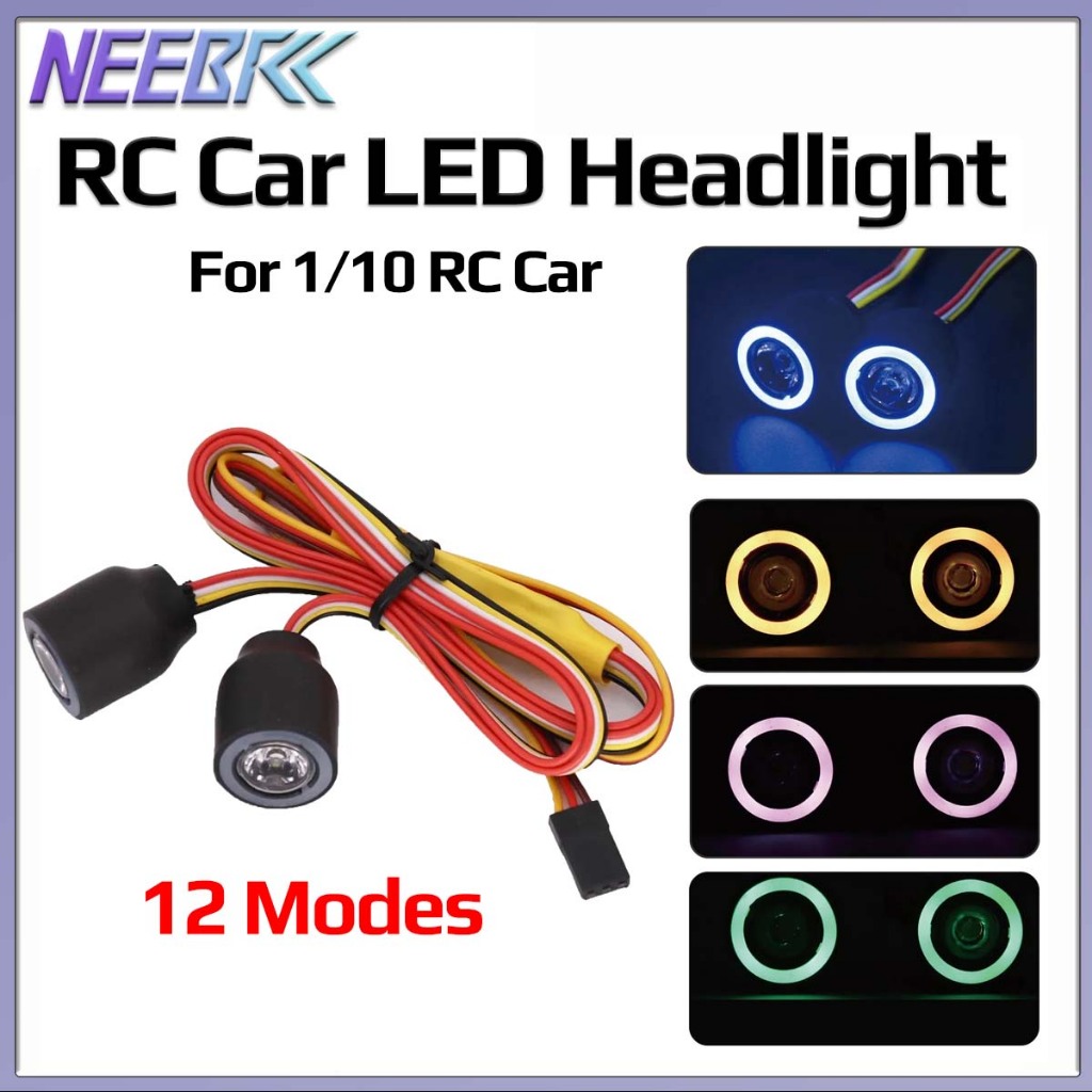 RC รถไฟ LED โคมไฟไฟหน้าสําหรับ 1/10 Crawler รุ่น Axial SCX10 TRX4 D90 Jeep Wrangler 90046 90047 Universal อะไหล่ของเล่น