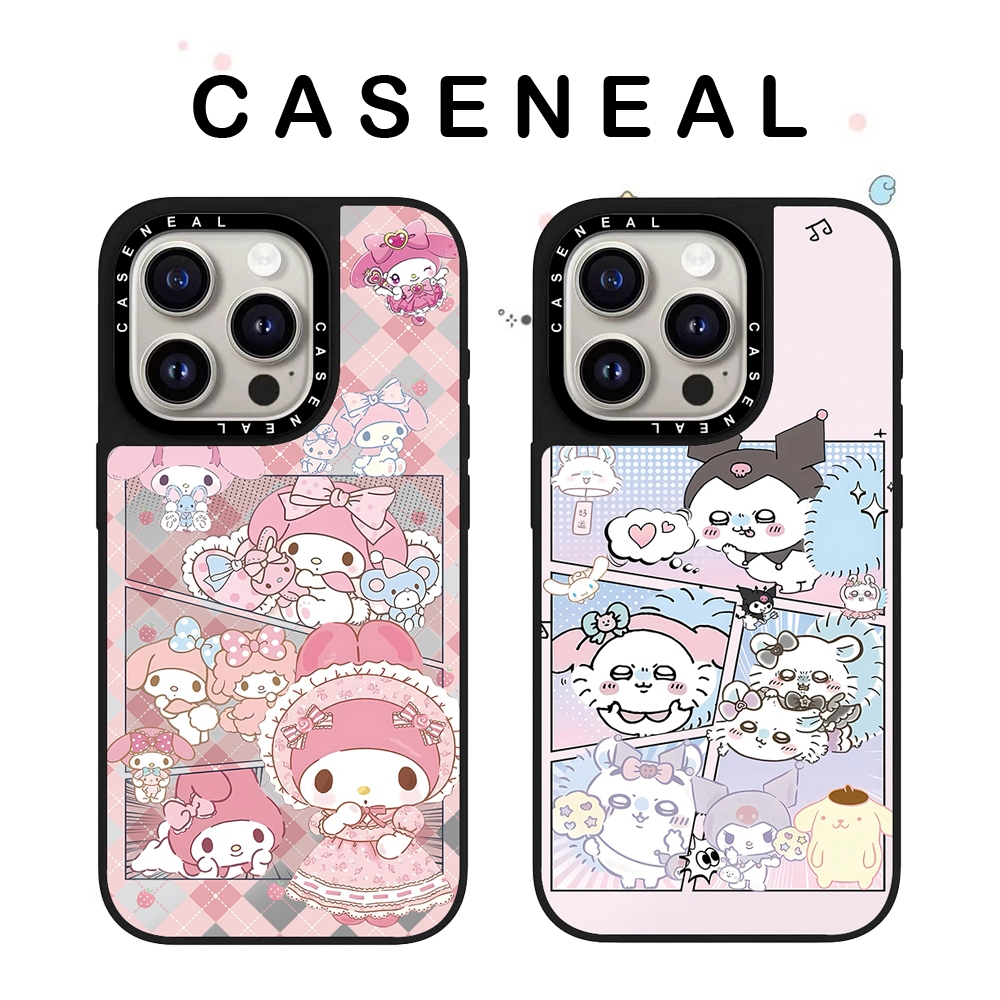 CASENEAL สติกเกอร์การ์ตูนกระจกคุณภาพสูงเคสโทรศัพท์เหมาะสําหรับiPhone 17ProMax 17pro 17 air 16promax 16 15promax 15 14promax 13 13Promaxแฟชั่นAnti Drop Hard Case