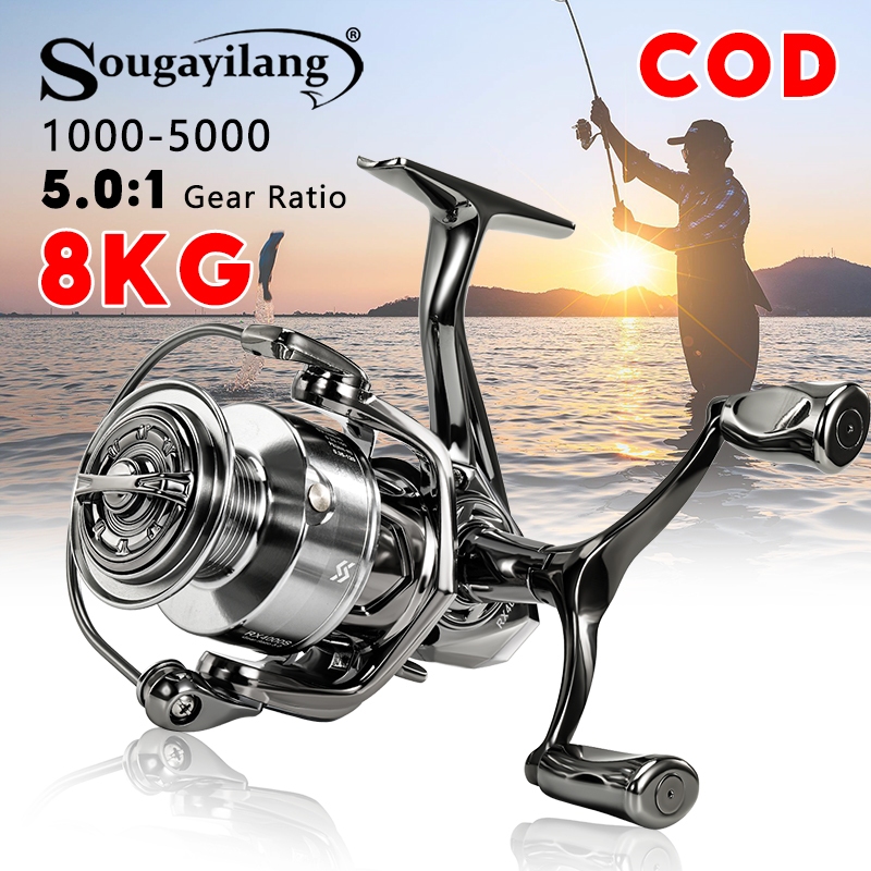 Sougayilang 1000-5000 โรลเลอร์สำรองปลาขนาดใหญ่ สูงสุด 8 กก., โครงสร้างโลหะเต็มรูปแบบ [COD]