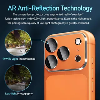 WSKEN ฟิล์มกล้องกันรอยขีดข่วนโปร่งใสสําหรับ iPhone 17 Pro Max, ครอบคลุมเต็มรูปแบบ, ฟิล์มป้องกันเลนส์แบบบูรณาการสําหรับ iPhone 17 Pro/17/16, HD Clarity, 2 แพ็ค