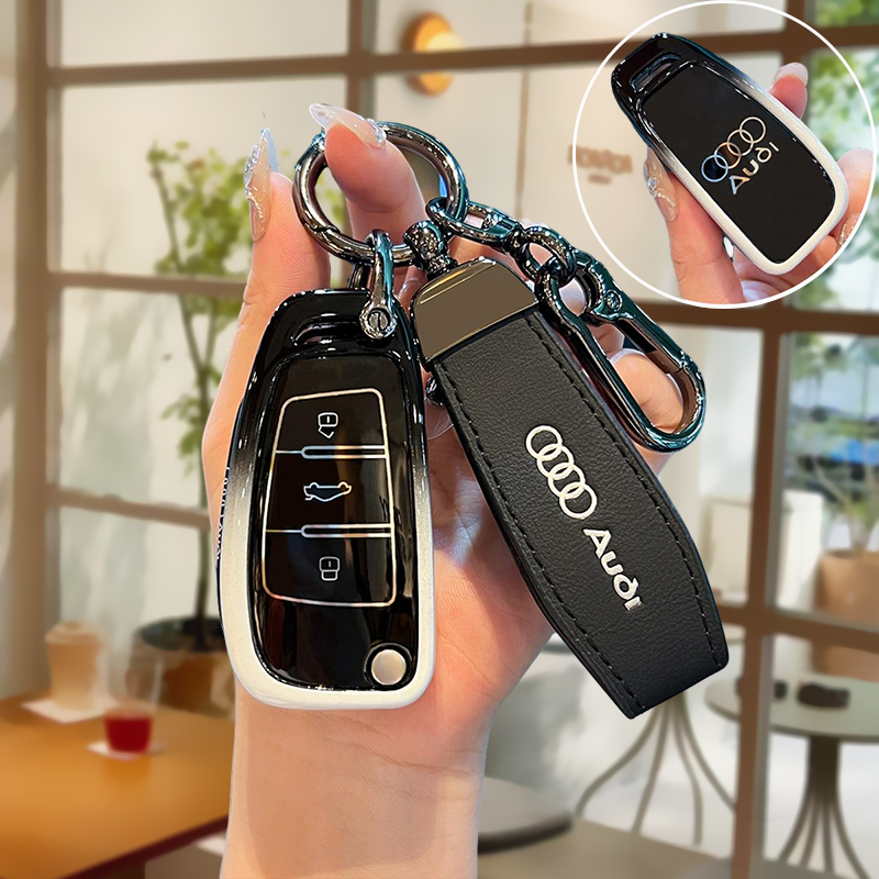 3 ปุ่ม ฝาครอบกุญแจพับได้สําหรับรถยนต์ สําหรับ Audi Q3 Q5 Q7 Q8 TT TTS S3 S4 S6 RS A1 A3 8P 8L A4 A5 