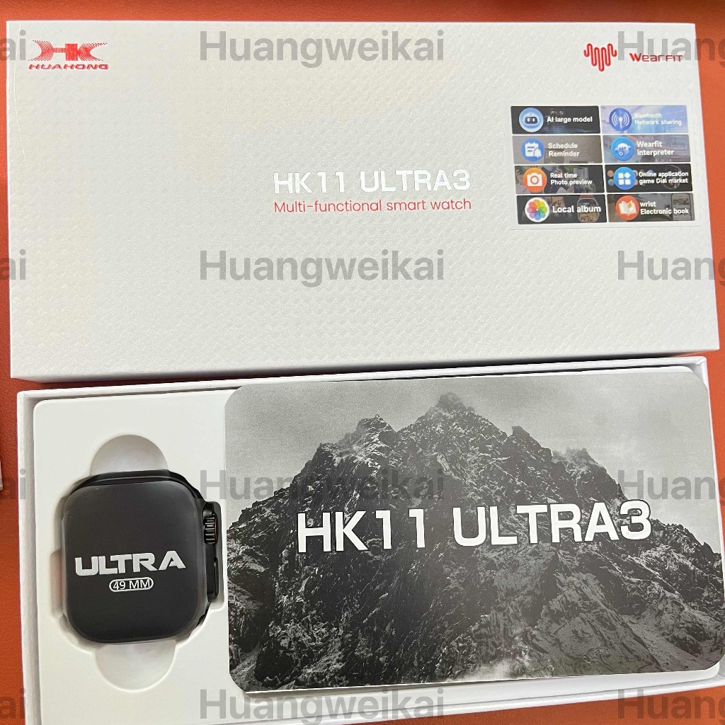 2025 AI สมาร์ทนาฬิกา HK11 ultra3 max จริง AMOLED 49 มม.ไร้สายชาร์จ BT โทรชาย NFC 2025 Smartwatch 4GB