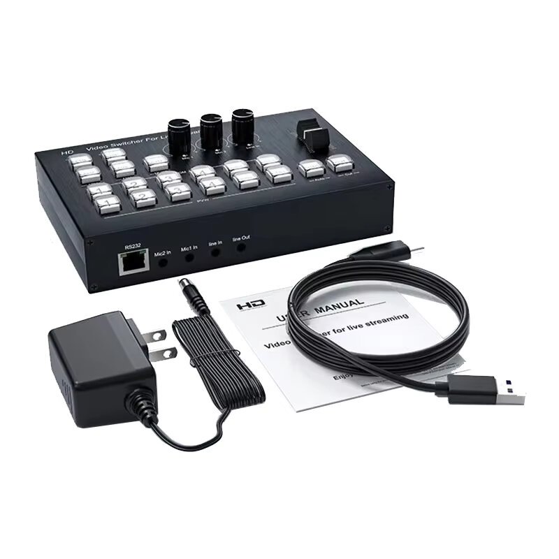 4K Video Switcher 4 Channel Multi Camera Streaming Live Production Video Broadcasting Station สําหรั