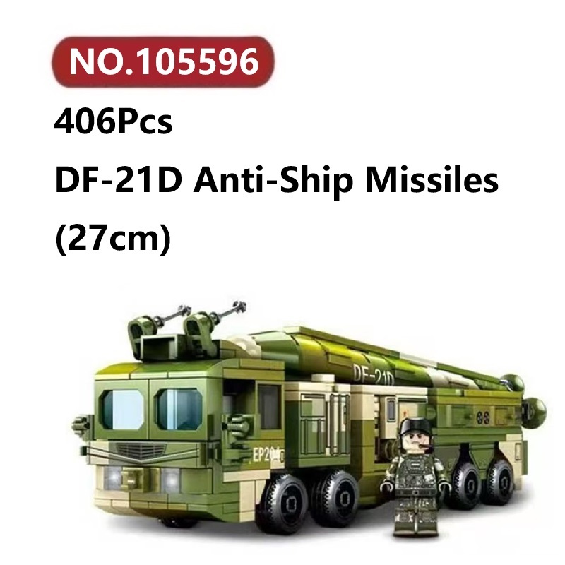 ✨DF-21D ขีปนาวุธต่อต้านเรือ โมเดลประกอบแล้ว 406ชิ้น Sembo Block Tank ของเล่นจิ๊กซอว์