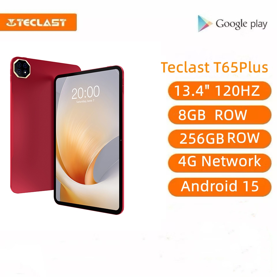 Teclast T65 Plus 13.4" 120Hz อัตรารีเฟรชสูง Android 15 L1 MTK Helio G99 MT8781 8GB/256GB 10000mAh แบ