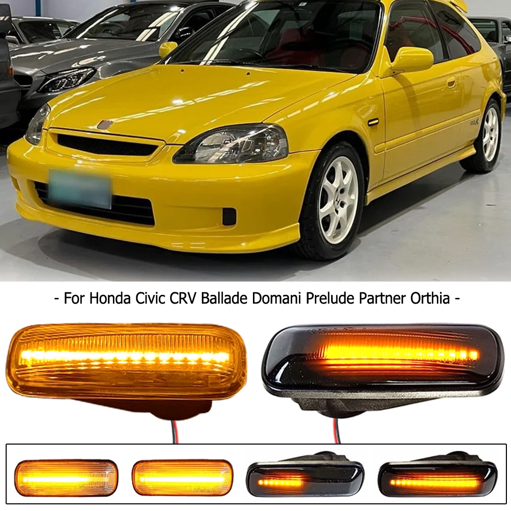 Ballade Hatchback ซีดานรถโคมไฟแบบไดนามิก LED ด้านข้างไฟเลี้ยวไฟสัญญาณสําหรับ Honda Civic EK 2/3/4d