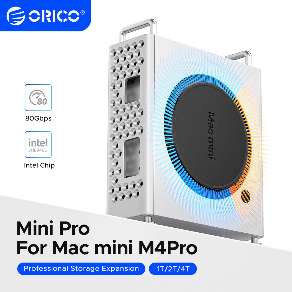 ORICO MiniPro 80Gbps External SSD Enclosure 6000MB/s แนวตั้งฐานสําหรับ Mac Mini M4 Pro (MST5P)