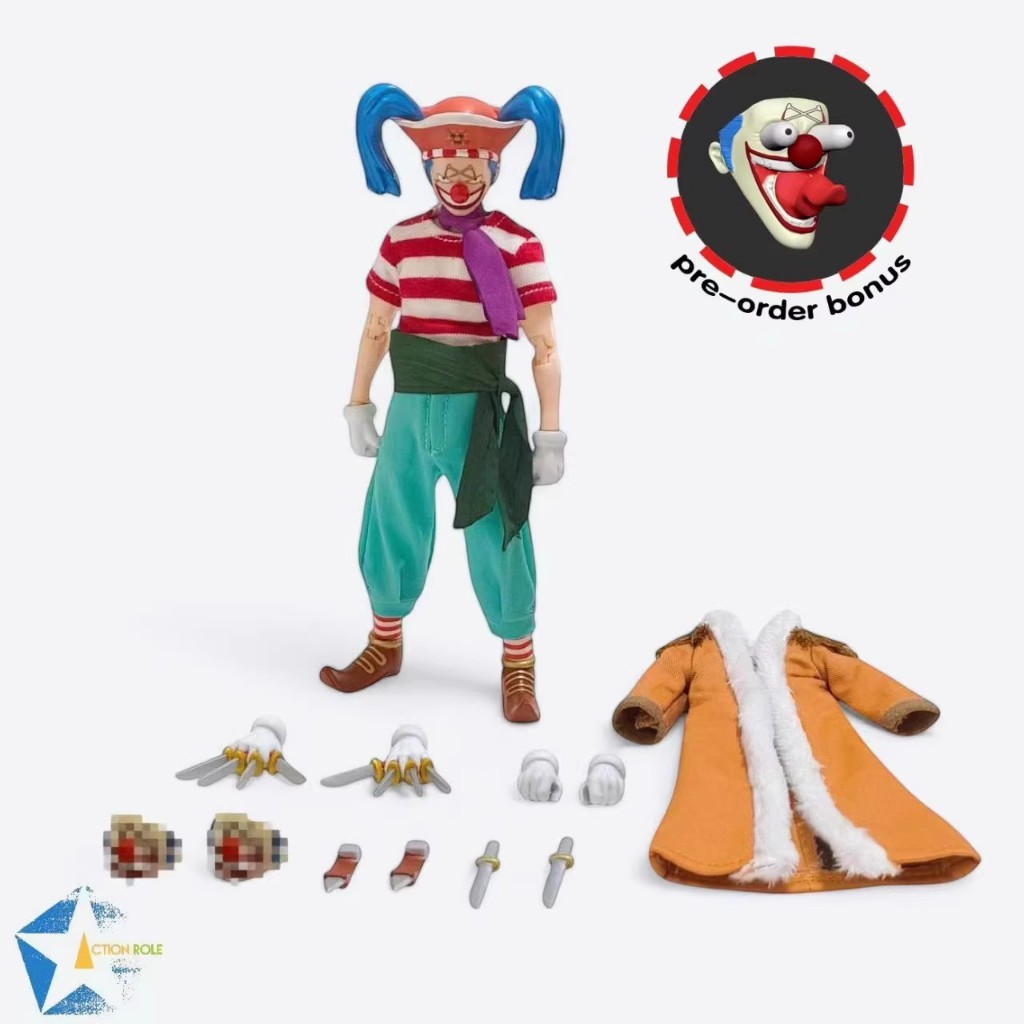 บทบาทการกระทํา One Piece สไตล์ Cunning Clown Buggy 1/12 Action Figure