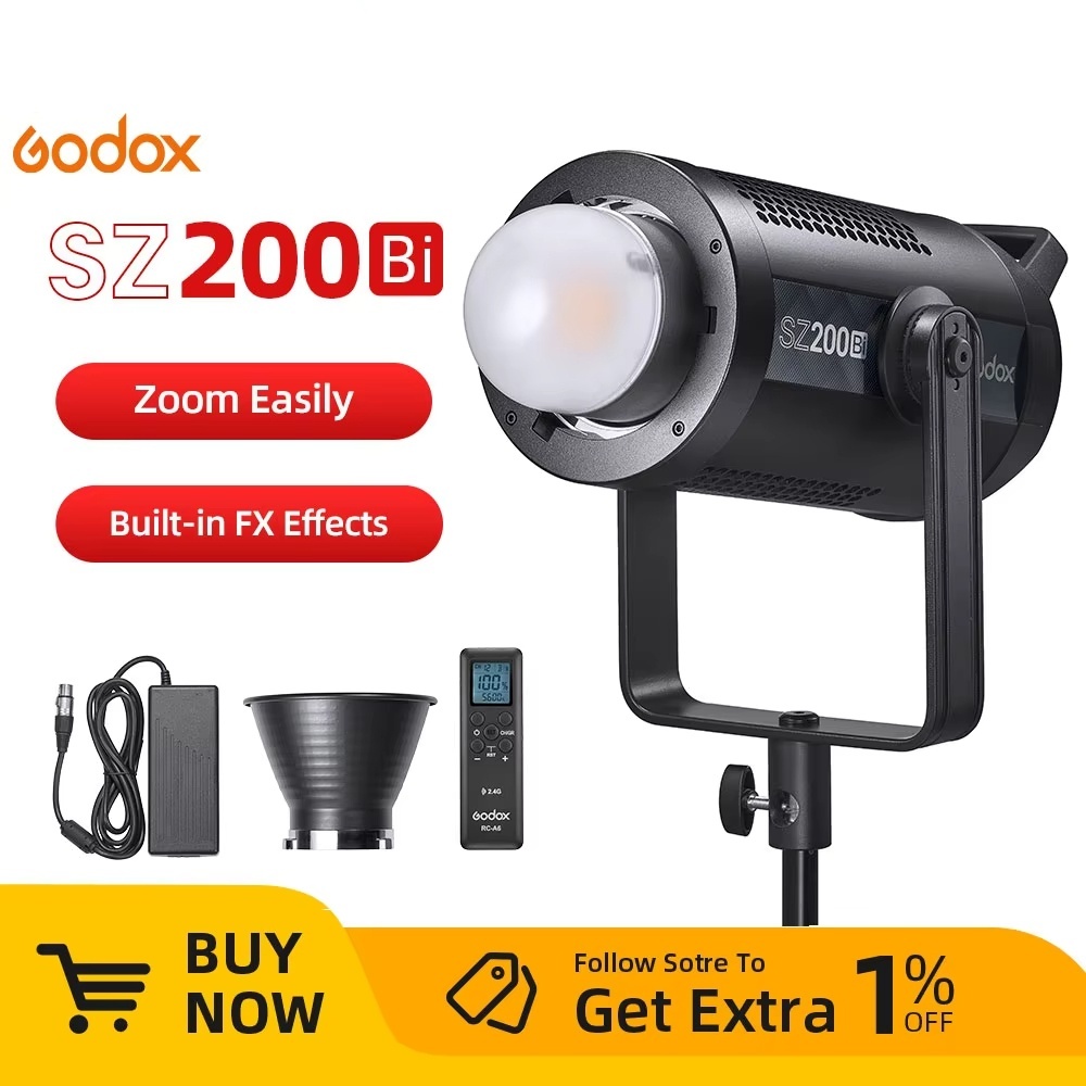 Godox SZ200Bi 200W 2800-6500K Bi Bi-Color LED Video Light สําหรับการถ่ายภาพสด