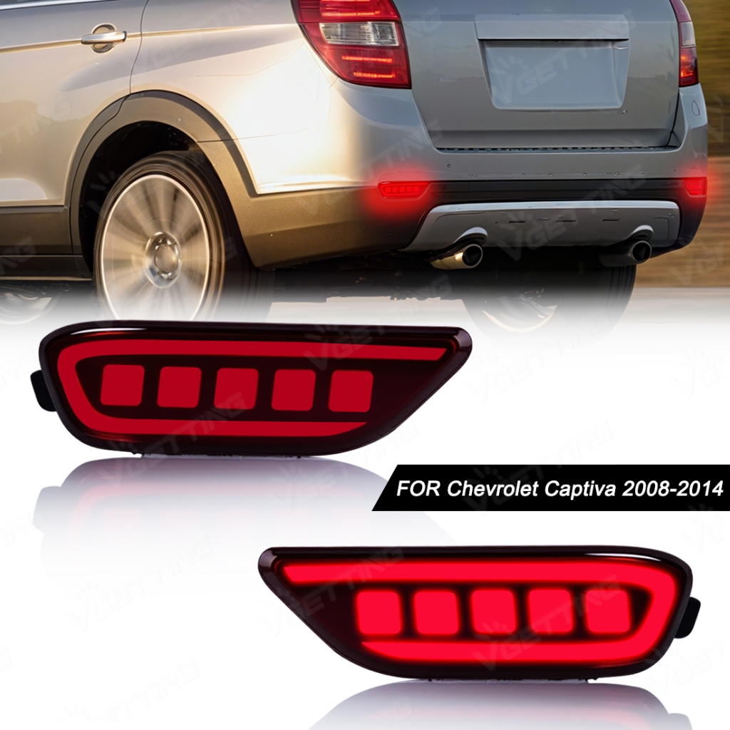 LED ด้านหลังกันชน Reflector Light สําหรับ Chevrolet Captiva 2008 2009 2010 2011 2012 2013 2014 Warn เบรคแบบไดนามิกไฟเลี้ยวรถอุปกรณ์เสริม 12V