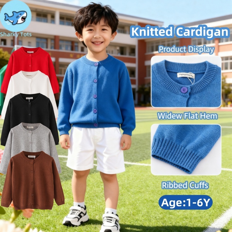 เสื้อกันหนาวถักเด็ก 1-6 ปี ผ้าฝ้ายแท้ นุ่มสบาย แฟชั่นฤดูใบไม้ร่วง (Unisex)