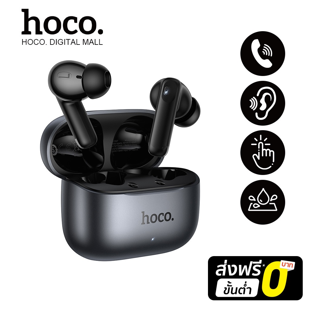 hoco. EQ27 หูฟังบลูทูธไร้สายแบบสมาร์ท หูฟังนักแปล พร้อม AI เรียลไทม์ 134 ภาษา ANC+ENC คุณภาพเสียงชัดเจน รับประกัน 1 ปี