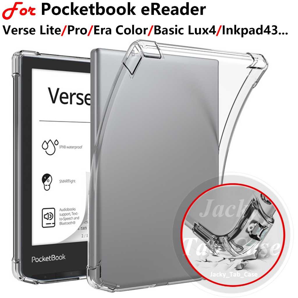 โปร่งใสนุ่มสําหรับ Pocketbook eReader, TPU ปกหลังสําหรับ Pocketbook Verse Lite Pro Era สี Basic Lux4