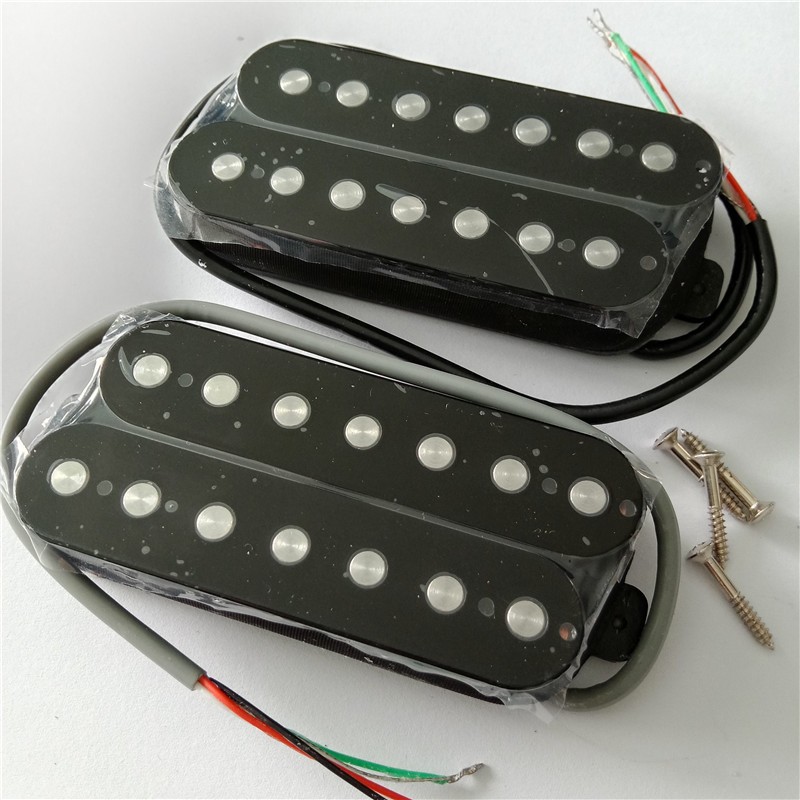 2PCS พัดลม Fretted 7 สายกีตาร์ไฟฟ้า Double Coil Pickups สะพานและคอ Passived Pickups SD622