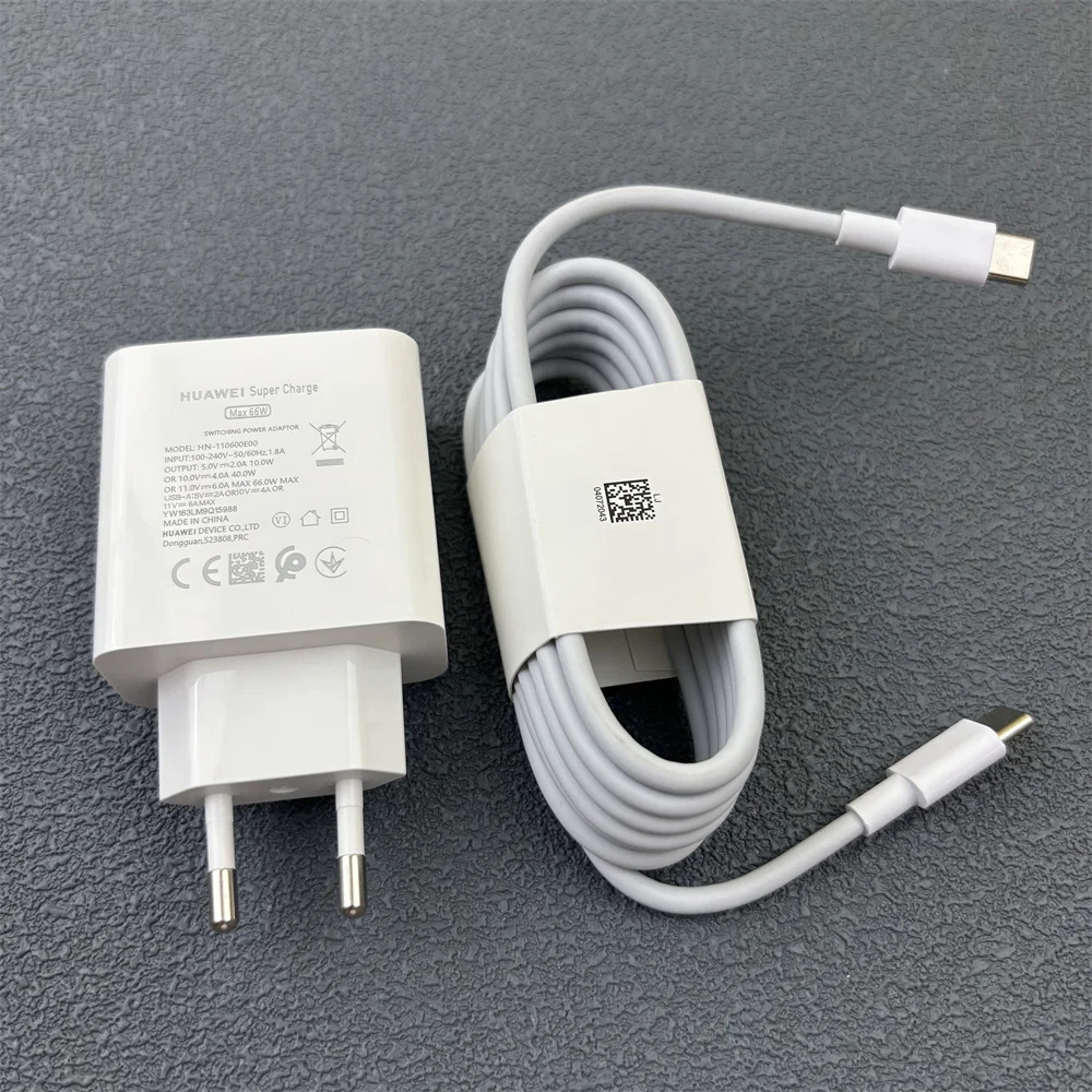 Honor 66W EU Dual พอร์ต Super Charge Plug Switching Power Adapter สําหรับ Pura 70 Ultra P60 P50 P40 