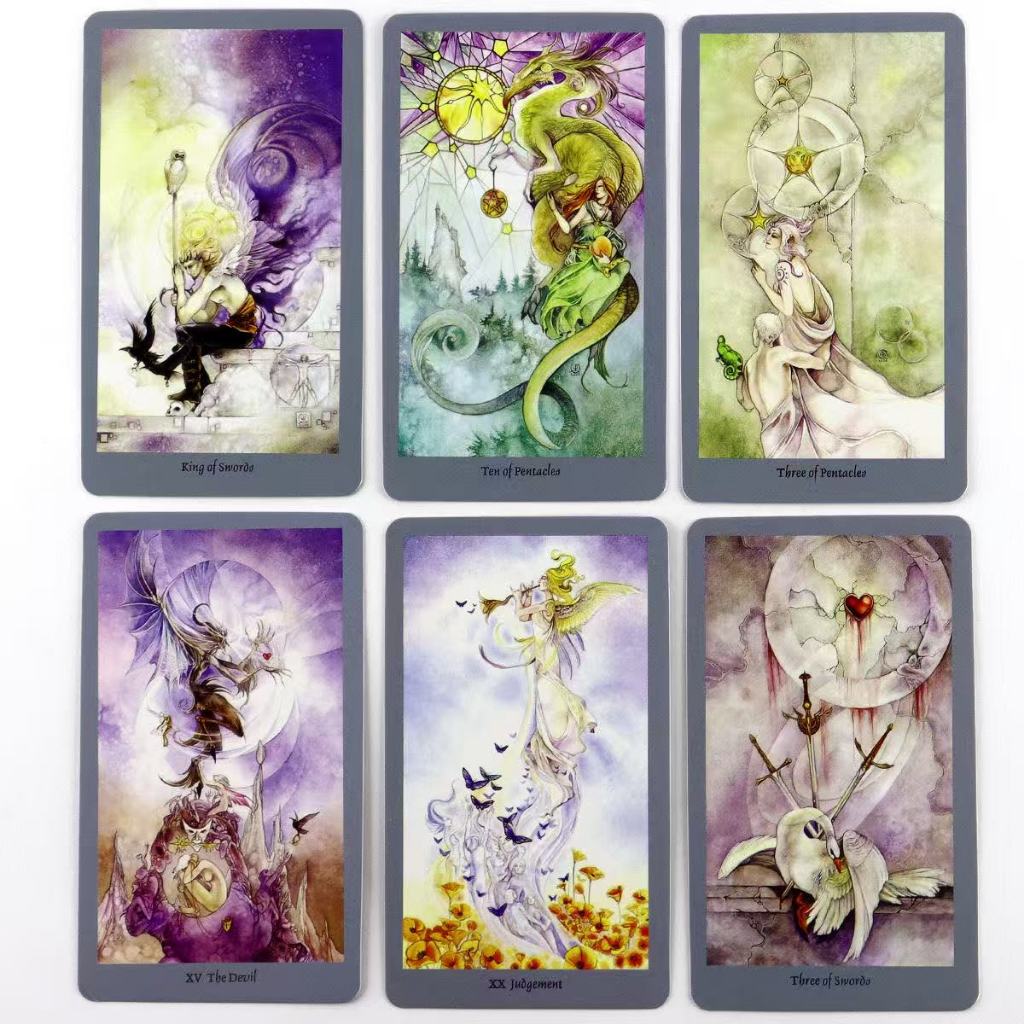 Lu Elin ดอกไม้ Shadow Tarot เกมกระดานภาษาอังกฤษการ์ดเกม Shadowscapes Tarot Party เกมยามว่าง