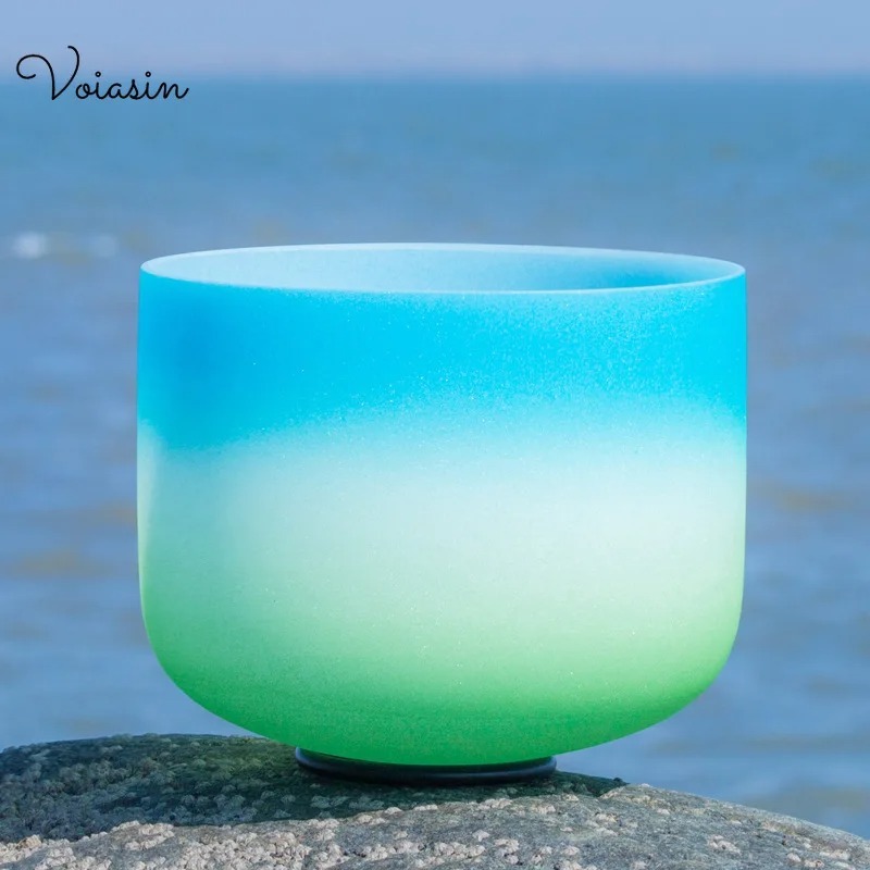 6 ~ 12 นิ้วคริสตัลควอตซ์บริสุทธิ์ชามร้องเพลง, สีเขียวสีขาวสีฟ้า, 440/432เฮิรตซ์, การทําสมาธิบําบัดด้วยเสียงด้วยค้อน, ชุดโอริง